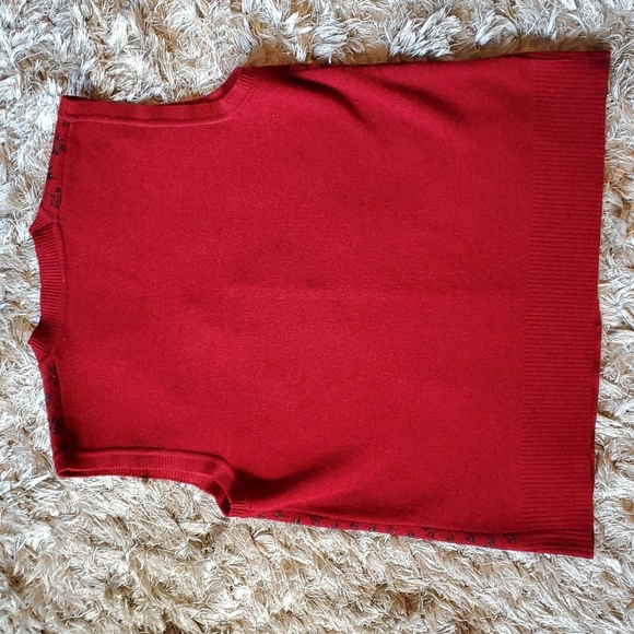 Vintage red knit grandpa sweater vest with metallic thread size medium - Picture 8 of 8